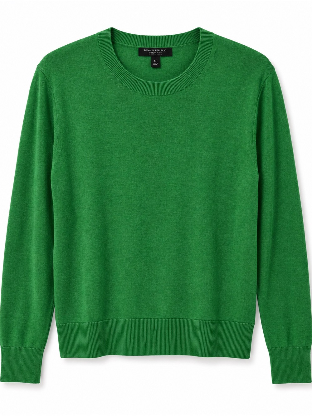 Banana Republic 80% Silk Cotton Crewneck Sweater – Green, Size M